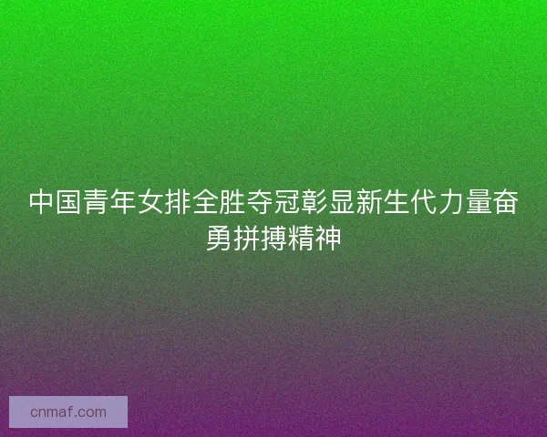 中国青年女排全胜夺冠彰显新生代力量奋勇拼搏精神